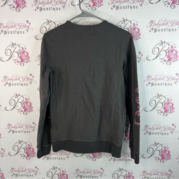 Cotton On long sleeve top La Ga Dark Gray Crewneck with Pink Lettering - Picture 2 of 13